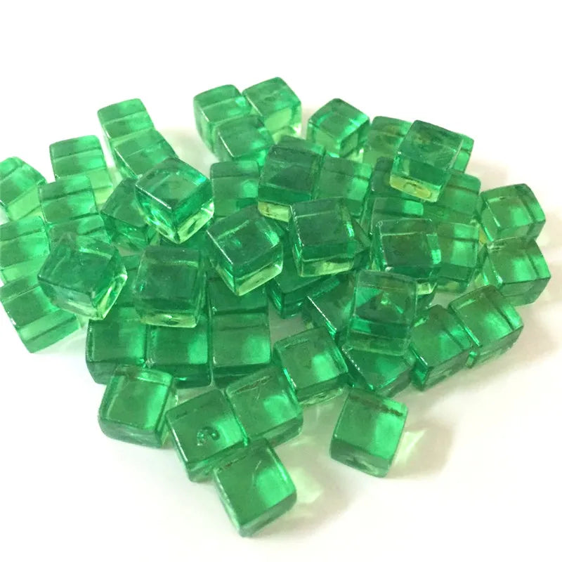 50-Pack 8mm Acrylic Cube Dice (0.31in) – 25 Translucent Colors Clear Game Pieces for Board Games & Crafts