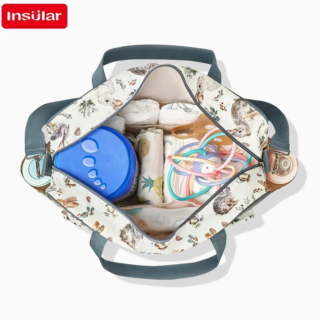 Large Capacity Waterproof Mommy Diaper Bag - Wide-Opening Travel Messenger Crossbody Nappy Bag with Organizer