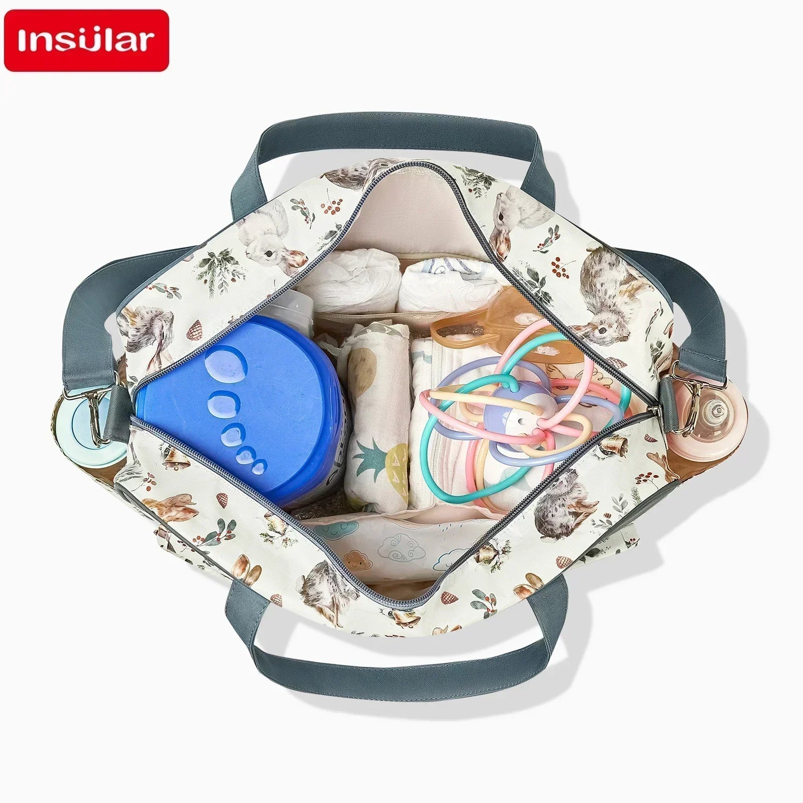 Large Capacity Waterproof Mommy Diaper Bag - Wide-Opening Travel Messenger Crossbody Nappy Bag with Organizer