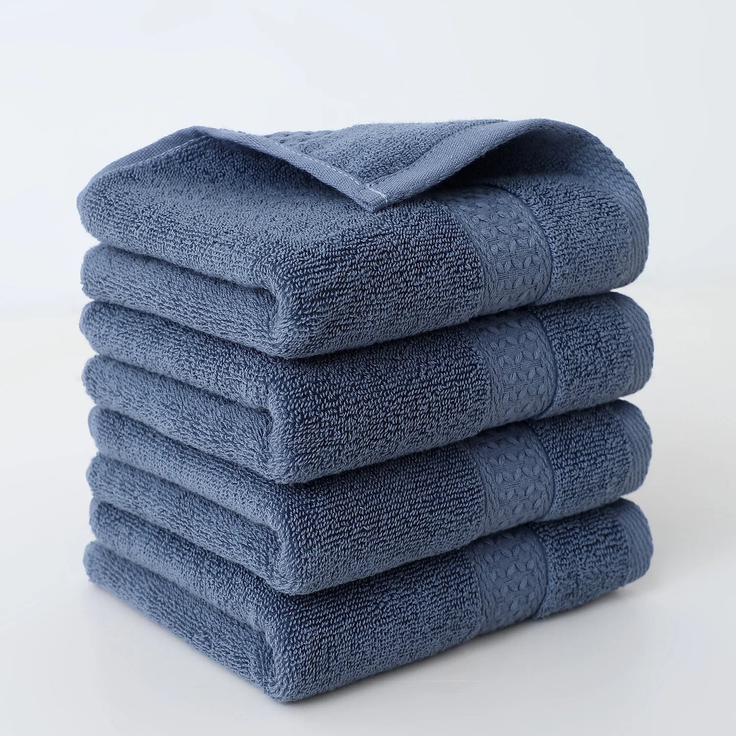 4-Pack Pure Cotton Square Face Towels 30 x 30 cm (11.8 x 11.8 in) Soft Absorbent for Face, Bath & Household