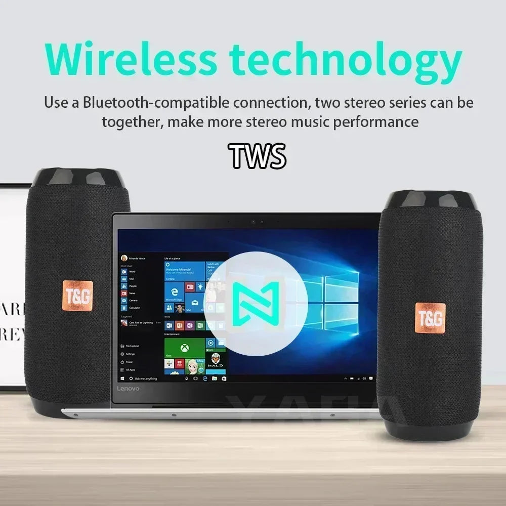 Portable 10W Bluetooth 5.0 Speaker — IPX5 Waterproof, 1200mAh, 10-Hour Playtime, TF/USB/FM, Handsfree Call