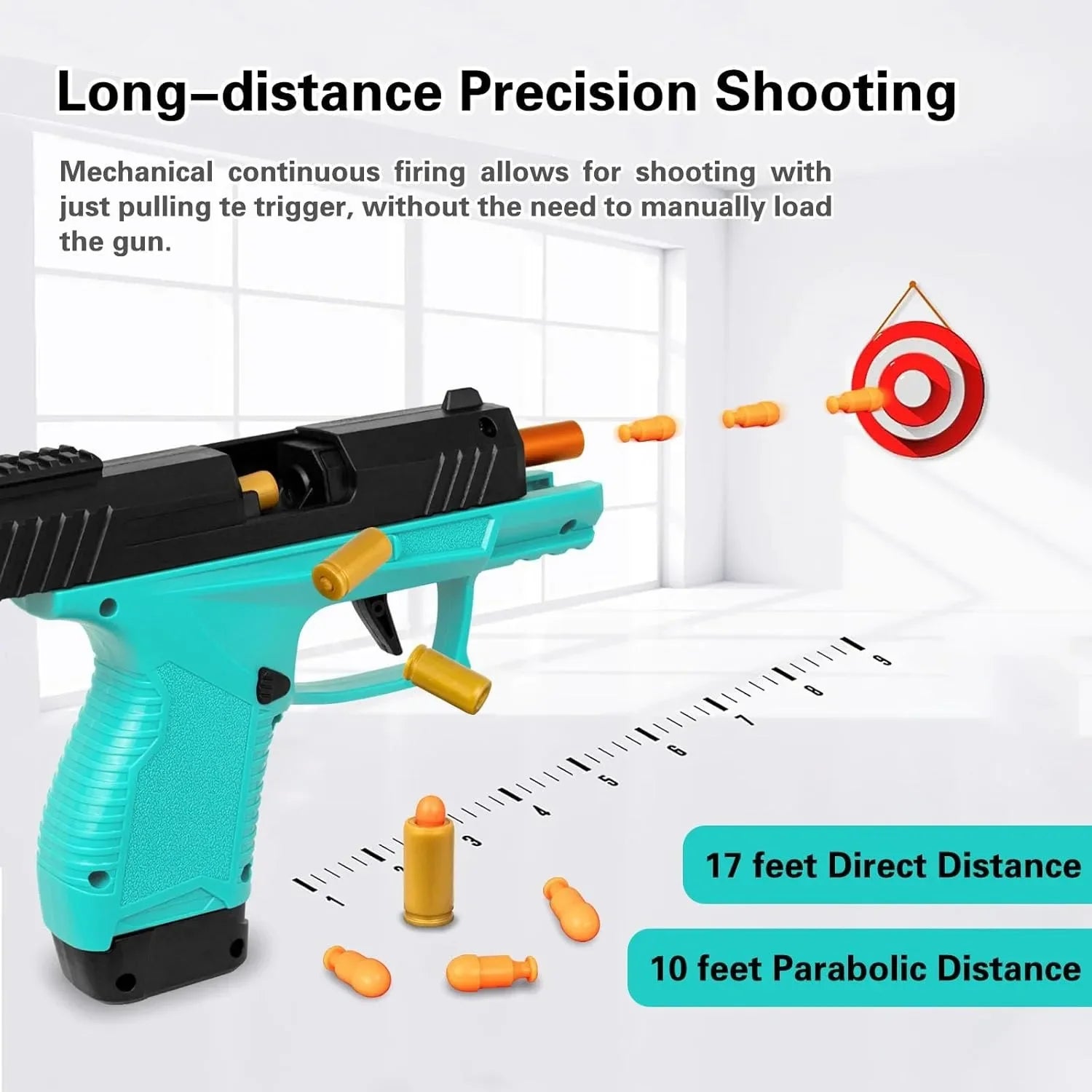 Mini Soft Dart Pistol Toy Gun Airsoft-Style Outdoor Shooting Game — Ages 14+ Gift for Teens & Adults