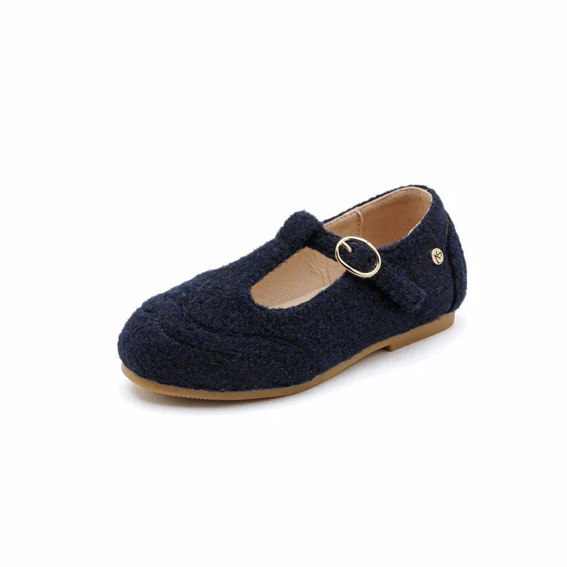 Kids Gray Slip-On Mary Jane Flats – Toddler & Children Oxford Platform Party Shoes (Size 21–37 • 13–22.5 cm / 5.12–8.86 in)