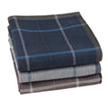 Men's Check Pocket Handkerchiefs 3-Pack Thin Cotton Pocket Squares 16.9 in (43 cm)