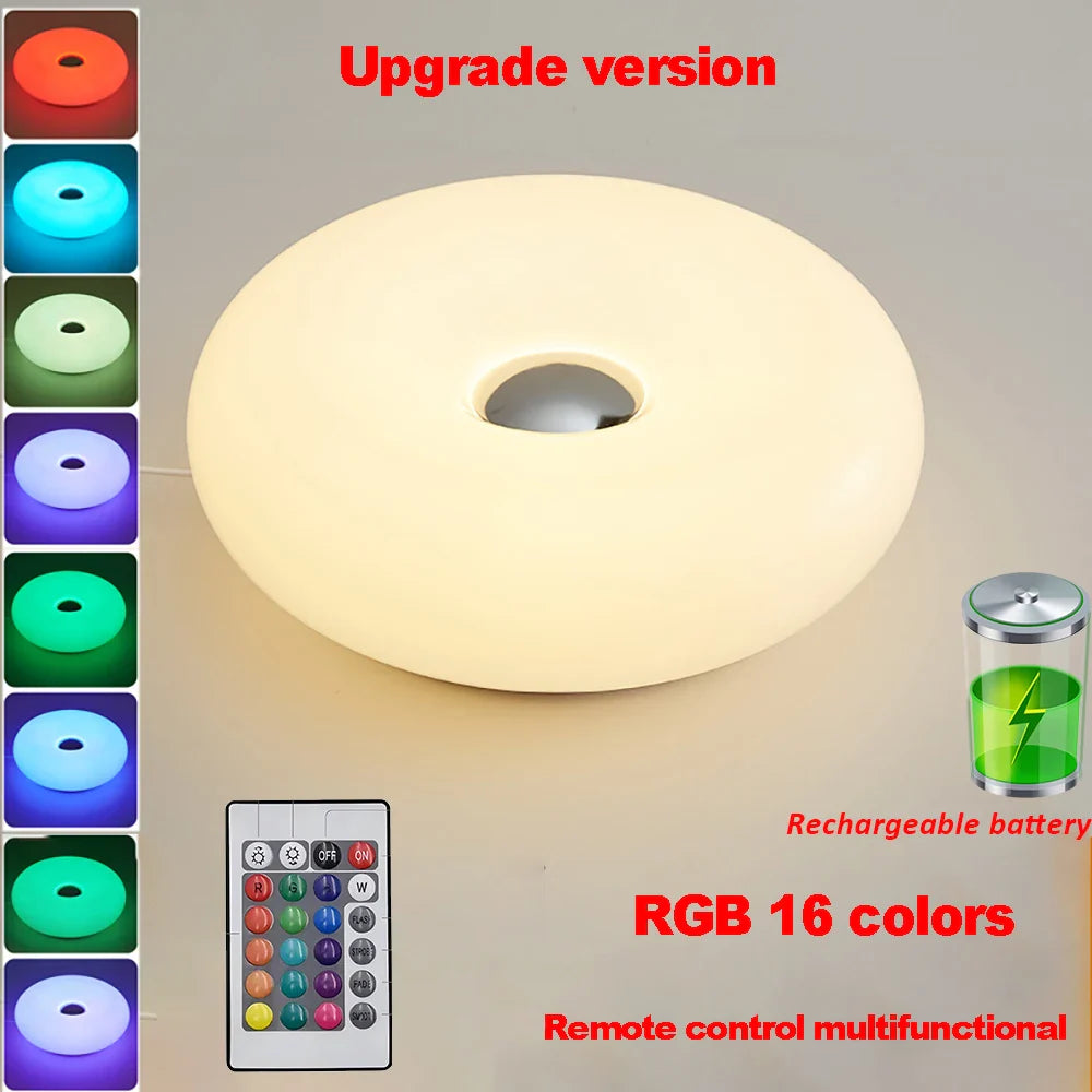 Bauhaus Donut Table Lamp USB LED Bedside Night Light for Bedroom Living Room Dining Room