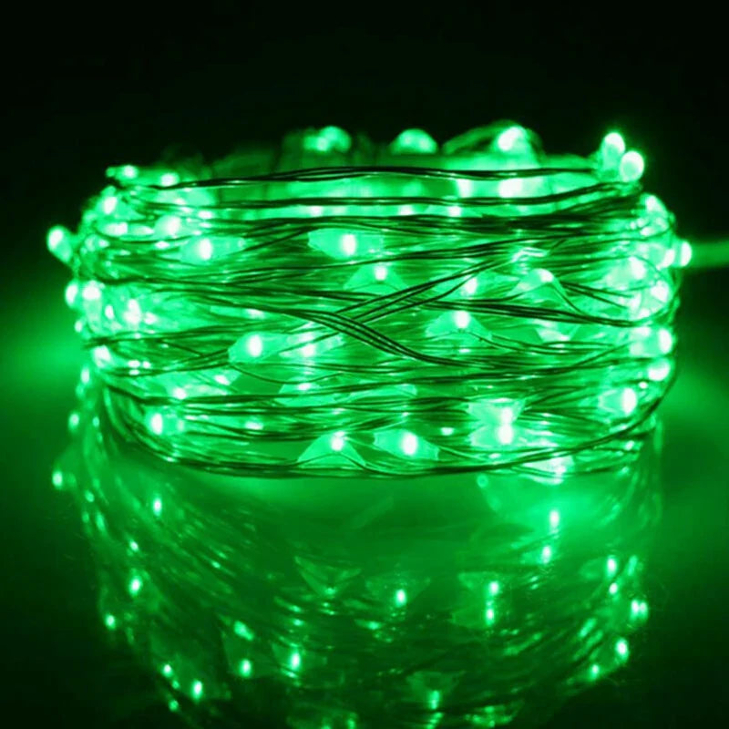 Battery-Powered Fairy LED Copper Wire String Lights - 1/2/3/5/10 m (3.3/6.6/9.8/16.4/32.8 ft) - Indoor Outdoor Wedding Bedroom Decor