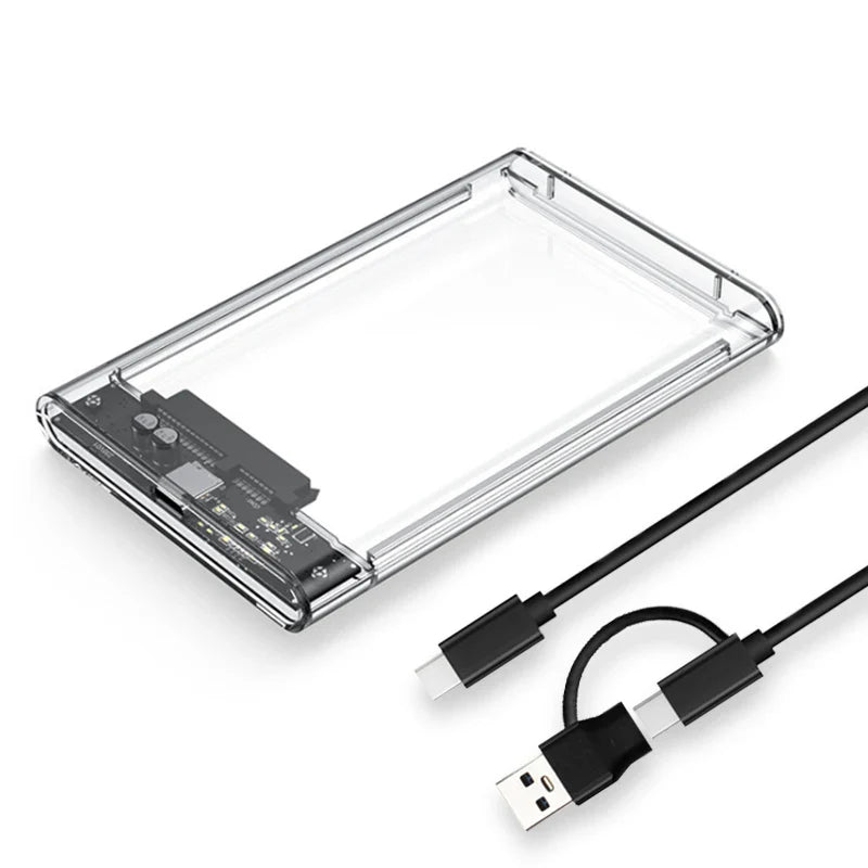 USB 3.0 2.5-Inch (63.5 mm) SATA HDD/SSD Enclosure — Up to 6TB, 5Gbps, Transparent Case, Plug & Play