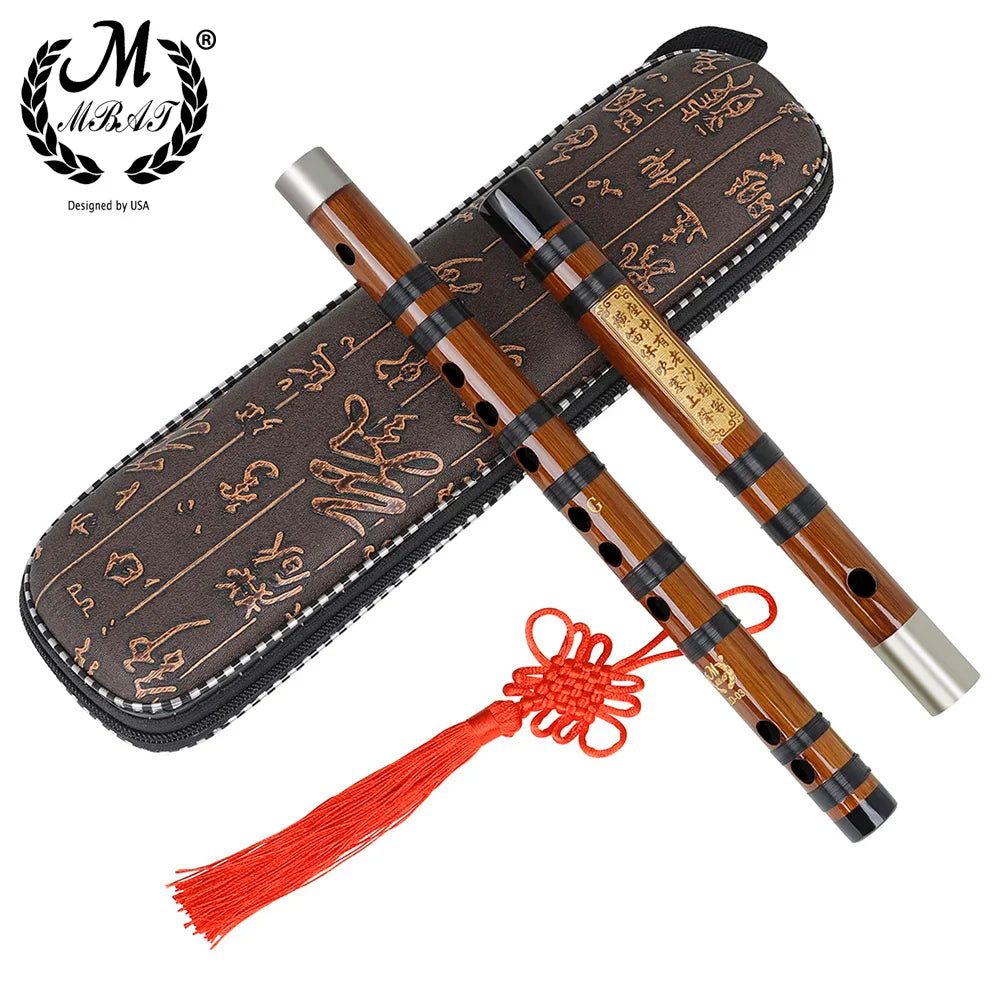 Handmade Bamboo Dizi Flute – 2-Piece Transverse Dizi, 8-Year Air-Dried Bitter Bamboo, Keys C/D/E/F/G, Brass Joint, Case & Membrane Included