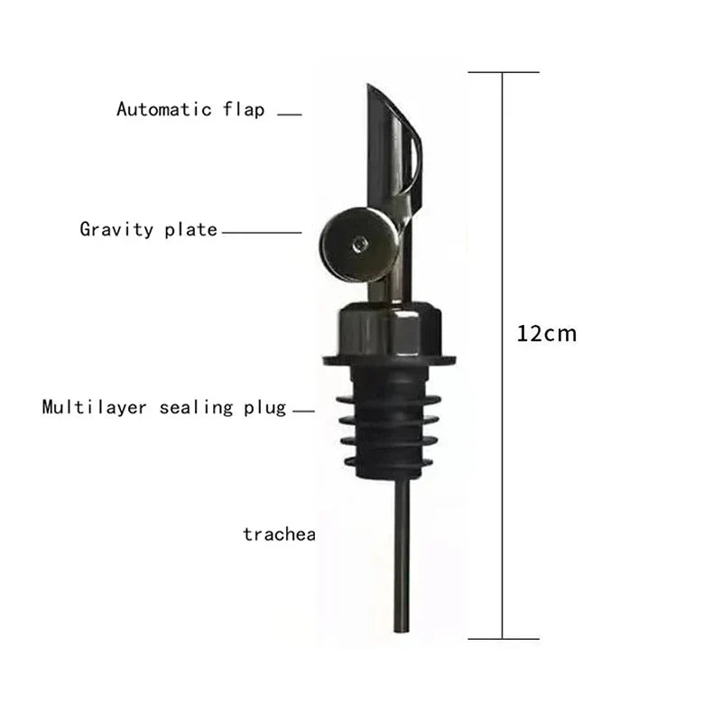 304 Stainless Steel Oil & Vinegar Pourer Spout — Auto-Open Bottle Stopper for Olive Oil, Wine & Liquor