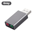 USB to 3.5mm External Sound Card Adapter — Stereo USB Audio to Headphone & Microphone Jack for PC, Laptop, PS4