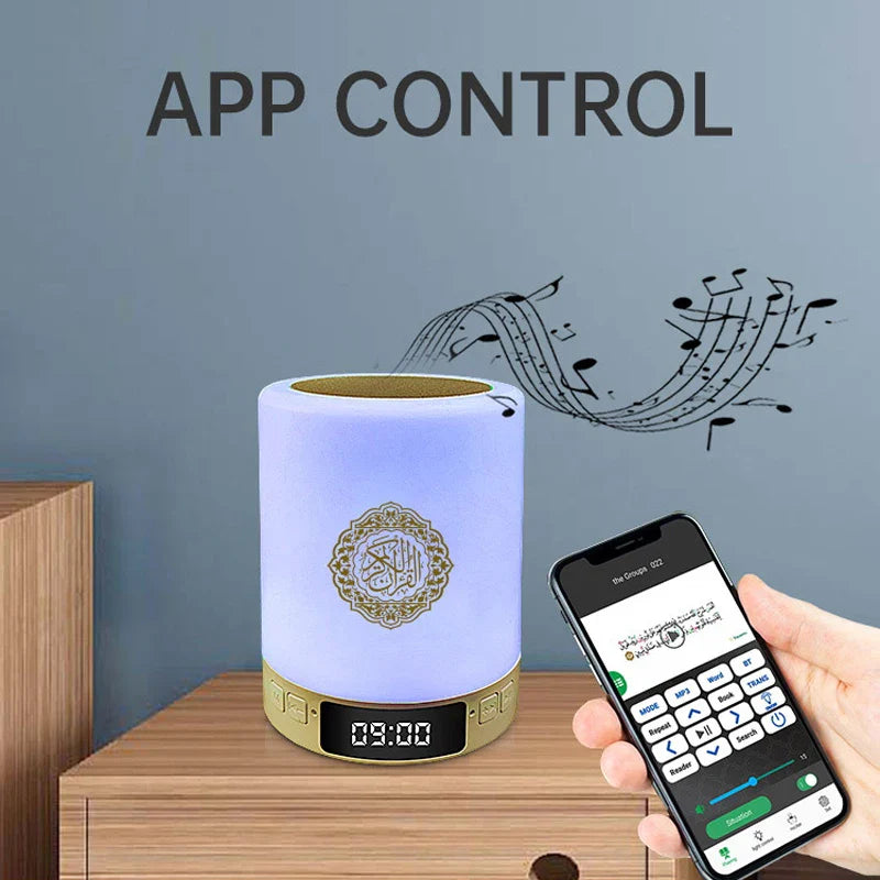 Quran Azan Bluetooth Speaker Portable Night Light — Touch Lamp MP3 Player with Remote & TF Card, 5W