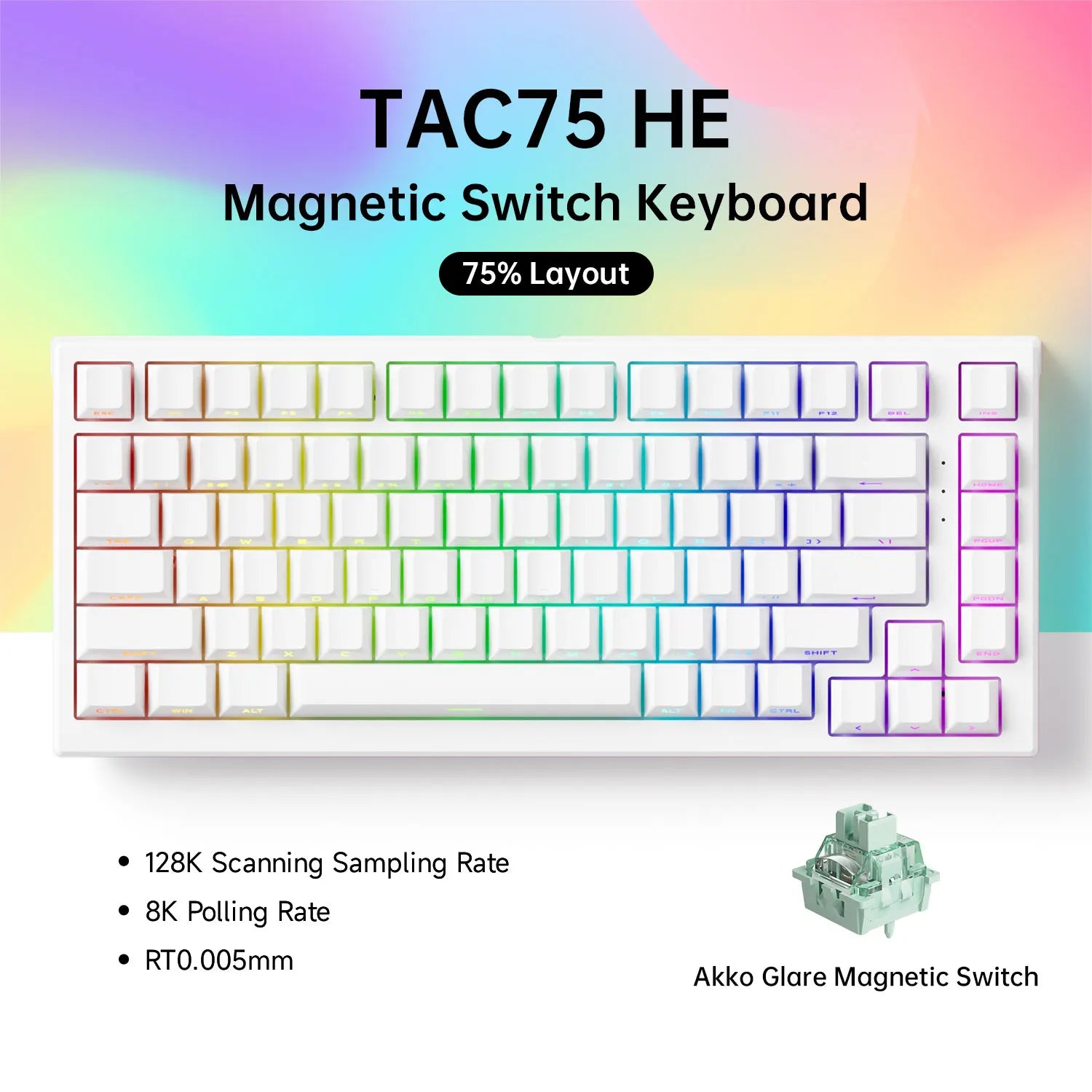75% Magnetic-Switch Mechanical Gaming Keyboard, 83-Key Hot-Swap Wired - 8K Polling, 0.005mm Rapid Trigger, ARGB