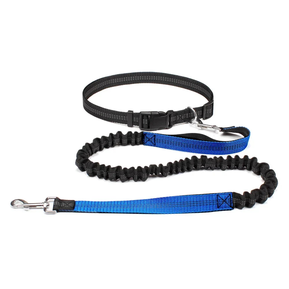Hands-Free Dog Leash – Adjustable Waist Belt & Chest Strap, Reflective Running Jogging Leash 27.5–47 in (70–120 cm) Waist, 50–70 in (125–180 cm) Leash