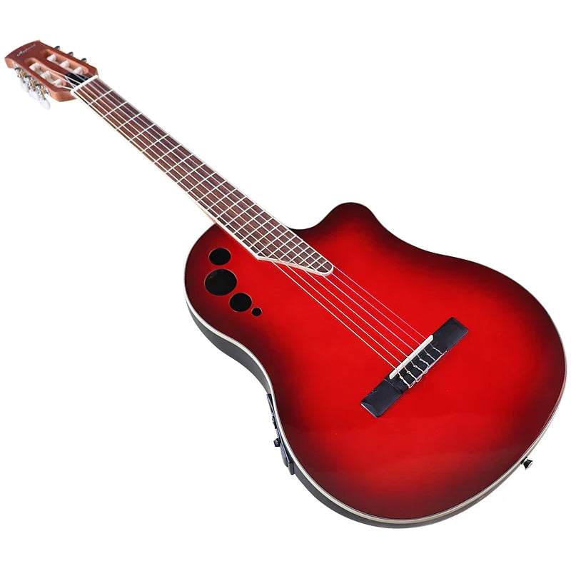 41-Inch (104 cm) Acoustic-Electric Classical Guitar — High-Gloss Spruce Top, Round Back, 6-String 20-Fret