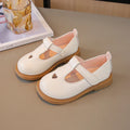 Girls Princess PU Leather T-Strap Flats with Heart Cut-Outs Cute Toddler & Kids Dress Shoes for Spring Autumn