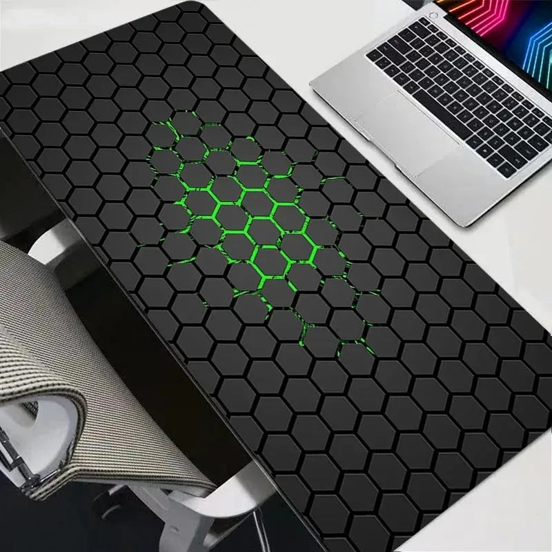 Hexagon XXL Mouse Pad, Large Gaming Desk Mat & Keyboard Pad, Soft Non-Slip Rubber