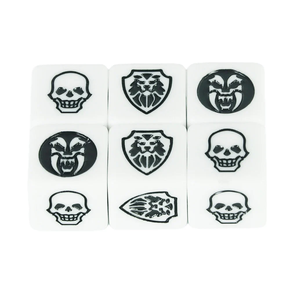 6-Pack 16mm D6 Game Dice - Transparent, Opaque & Marble Colors for Board Games & Tabletop RPGs