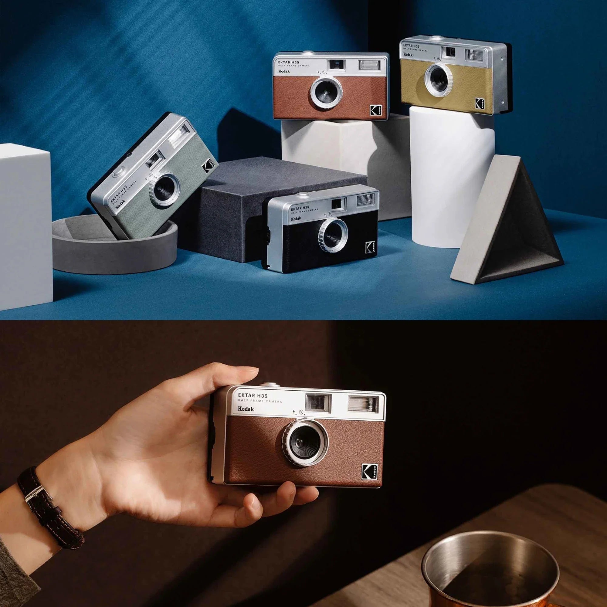 Half-Frame 35mm Film Camera with Built-In Flash – Pocket Compact Film Camera, 2x Exposures, 4 Colors