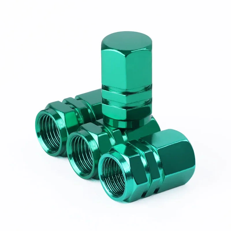 Aluminum Alloy Tire Valve Stem Caps — Dustproof Valve Caps for Car Motorcycle Bicycle (1.6 x 1.0 cm / 0.63 x 0.39 in)