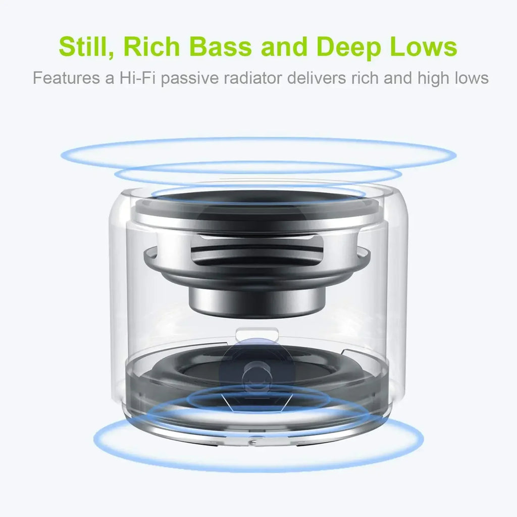Mini Bluetooth Speaker IPX7 Waterproof, Extra Bass Portable Speaker with Metal Body and Travel Case