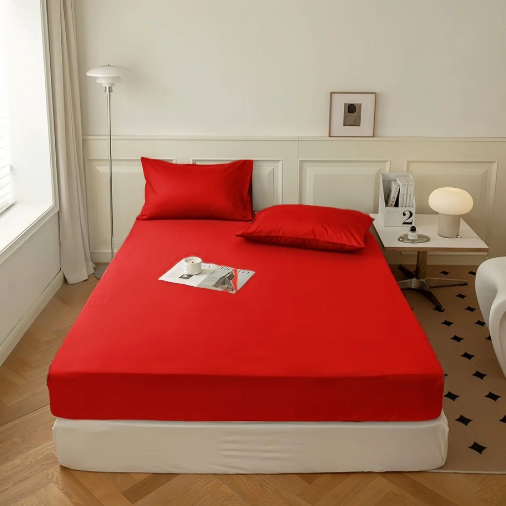 Elastic Fitted Sheet Mattress Cover – Multiple Sizes (90–200 x 200 cm | 35–79 x 79 in) – 100% Polyester, Deep Pocket (No Pillowcases)