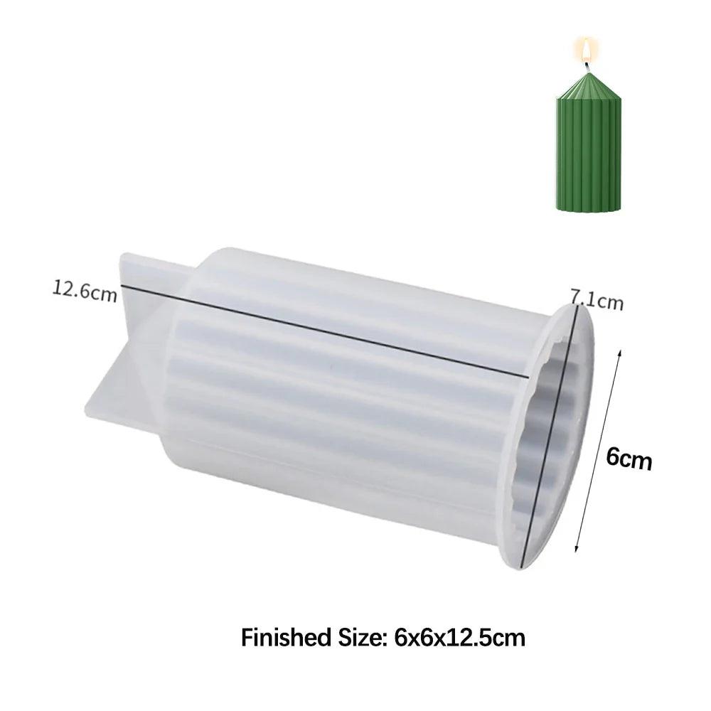 Cylinder Silicone Mold for 3D Scented Candle and Soap Making - DIY Resin, Wax & Plaster Crafts