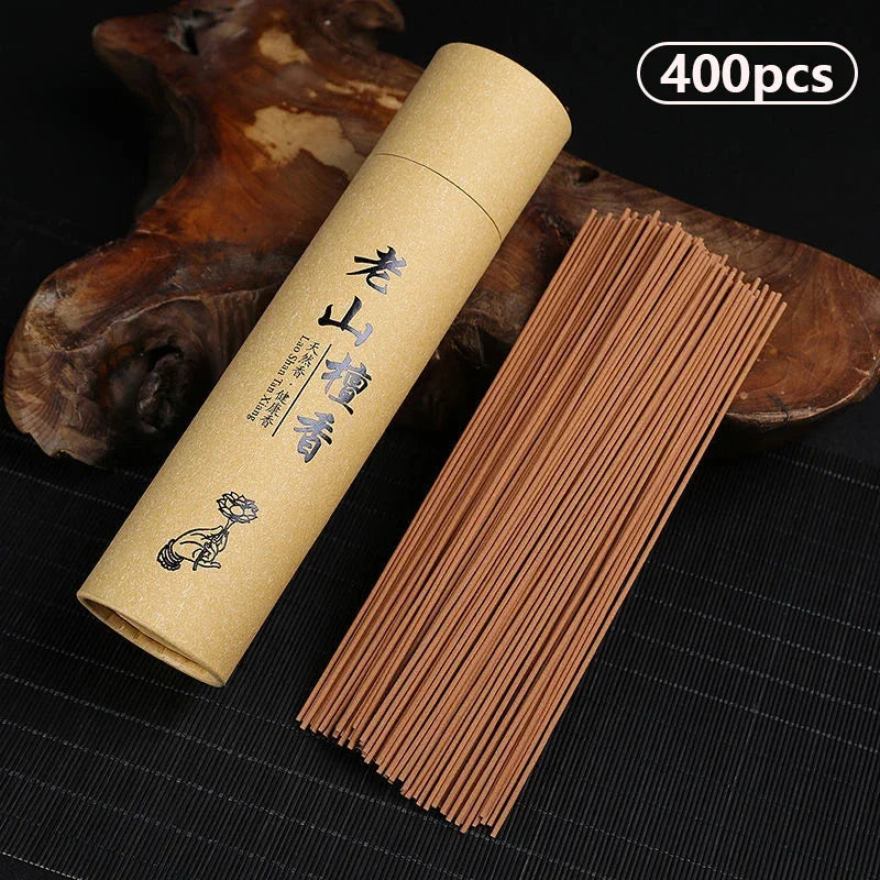 400-Pack Natural Sandalwood, Agarwood and Wormwood Incense Sticks for Home, Prayer & Blessing Ceremony