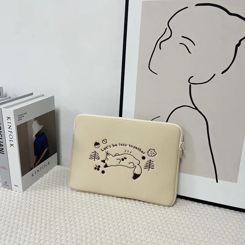 Cute Animal Print Shockproof Laptop Sleeve 13–16 inch (33–40.6 cm) Zipper Pouch for 13/13.3/14/15/15.6/16