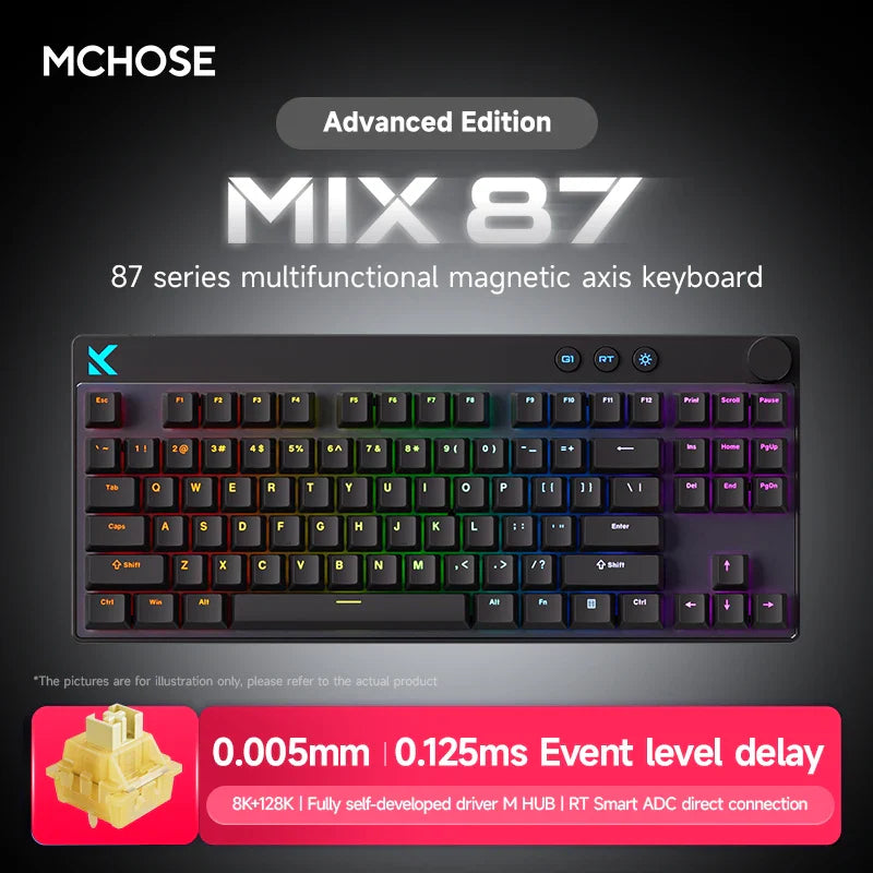 78-Key Hot-Swap Mechanical Gaming Keyboard with Magnetic Switches, PBT Keycaps & RGB USB