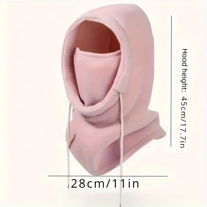 Unisex Windproof Winter Balaclava with Drawstring - Motorcycle Riding Warm Face Mask