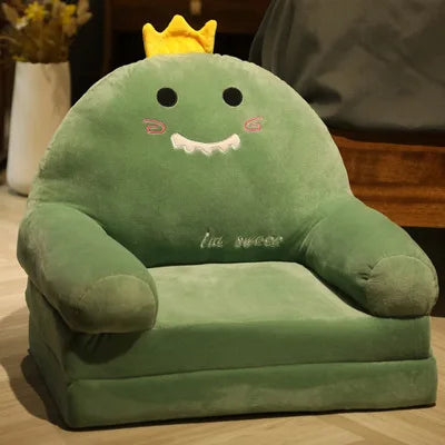 Foldable Kids Cartoon Sofa Bed — Plush Toddler & Baby Seat, Princess Nap Cushion