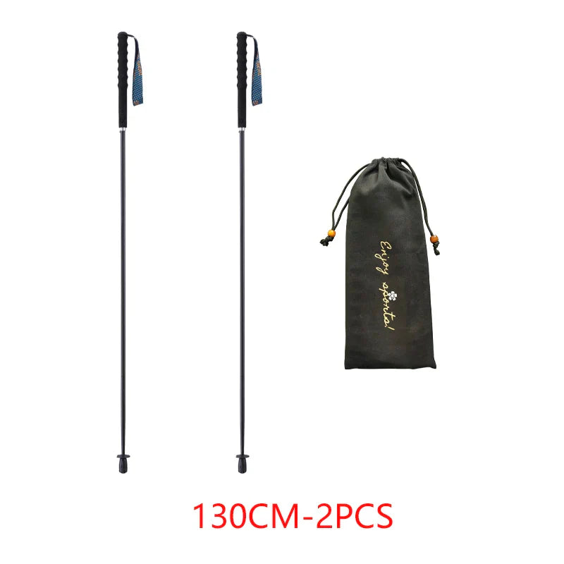 Ultralight Carbon Fiber Trekking Poles 5-Section Folding Anti-Shock Hiking and Walking Sticks 110/120/130 cm (43/47/51 in)