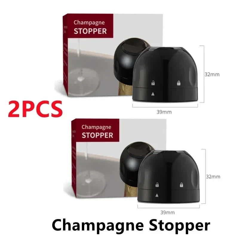 Reusable Wine Bottle Stopper – Silicone & ABS Champagne Sealer, 1 or 2-Pack Airtight Cap for Sparkling Wine, Beer & Soda