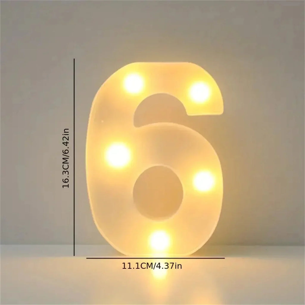 16cm (6.3 in) LED Marquee Letter & Number Light - Battery-Operated Night Lamp for Home, Wedding, Bar & Party Decor