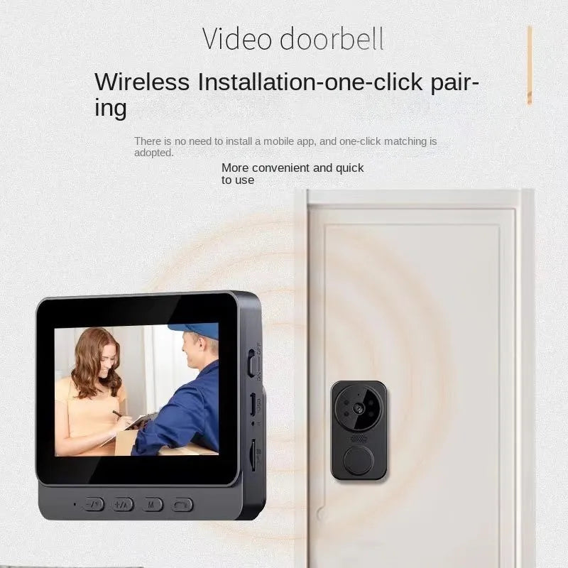 1080P Wireless Video Doorbell — 4.3-Inch IPS Screen, Two-Way Intercom & Infrared Night Vision