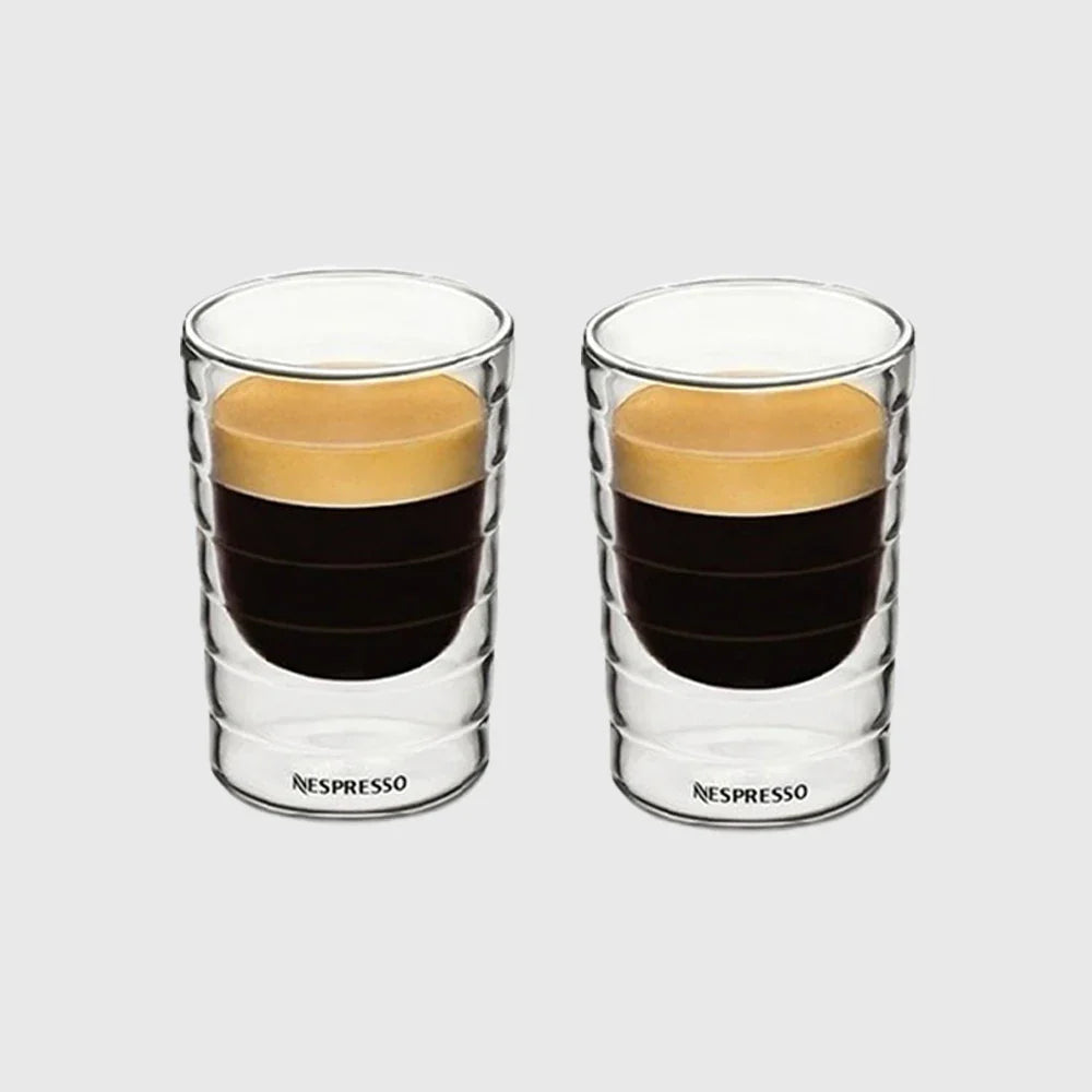 Double Wall Heat-Resistant Glass Coffee & Tea Mug, Clear Insulated Cup — 85ml (3oz) / 150ml (5oz) / 350ml (12oz), Single or 2/4/6 Pack