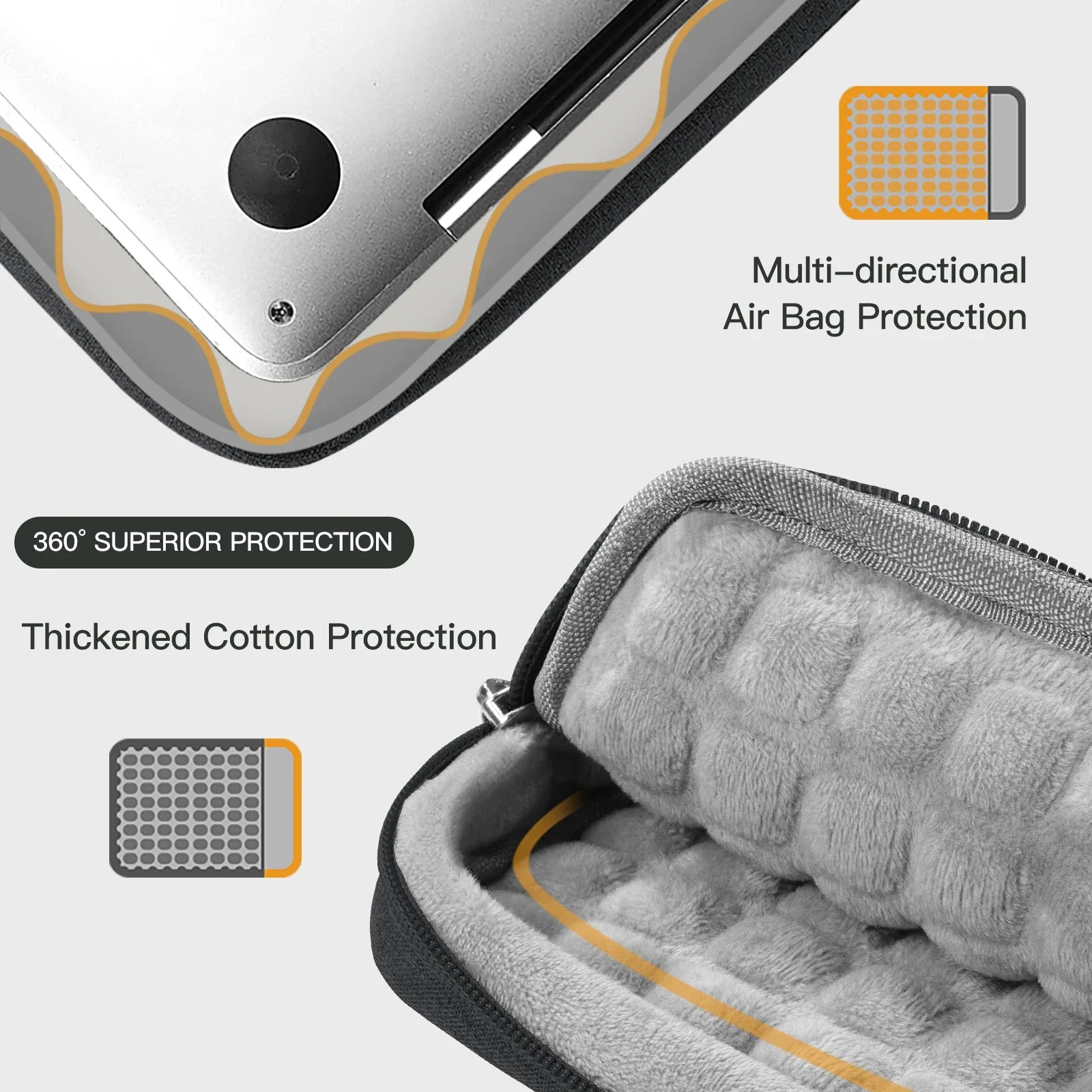 Padded Polyester Laptop Sleeve – Fits 12–16 in (30–41 cm) Laptops | 13.3, 14, 15.6 in Notebook Carrying Case