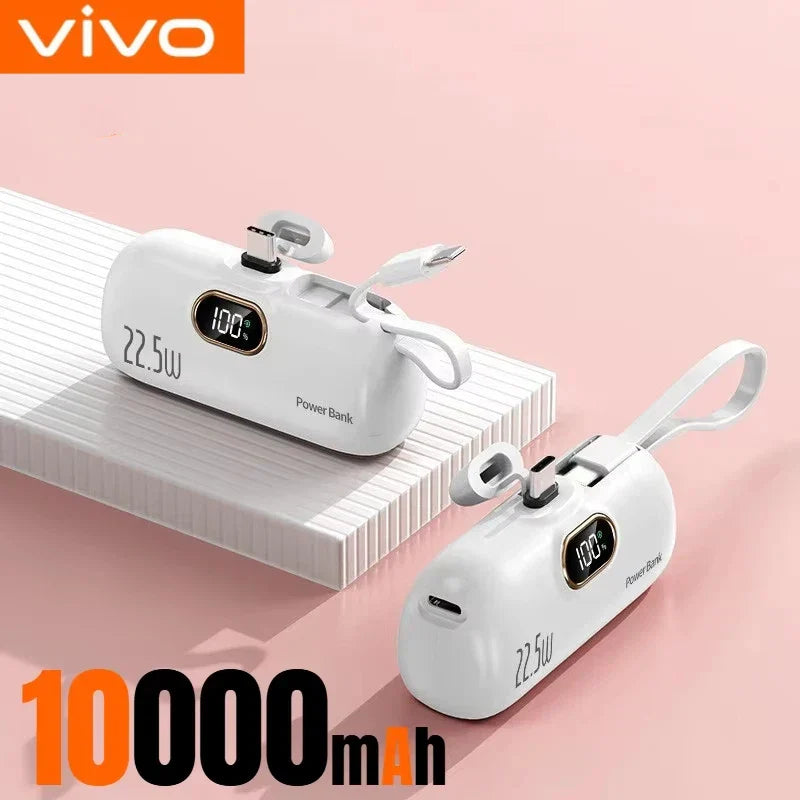 30,000mAh Mini Capsule Power Bank – Portable Fast Charger with Wireless Charging, Dual USB, Type-C & Lightning
