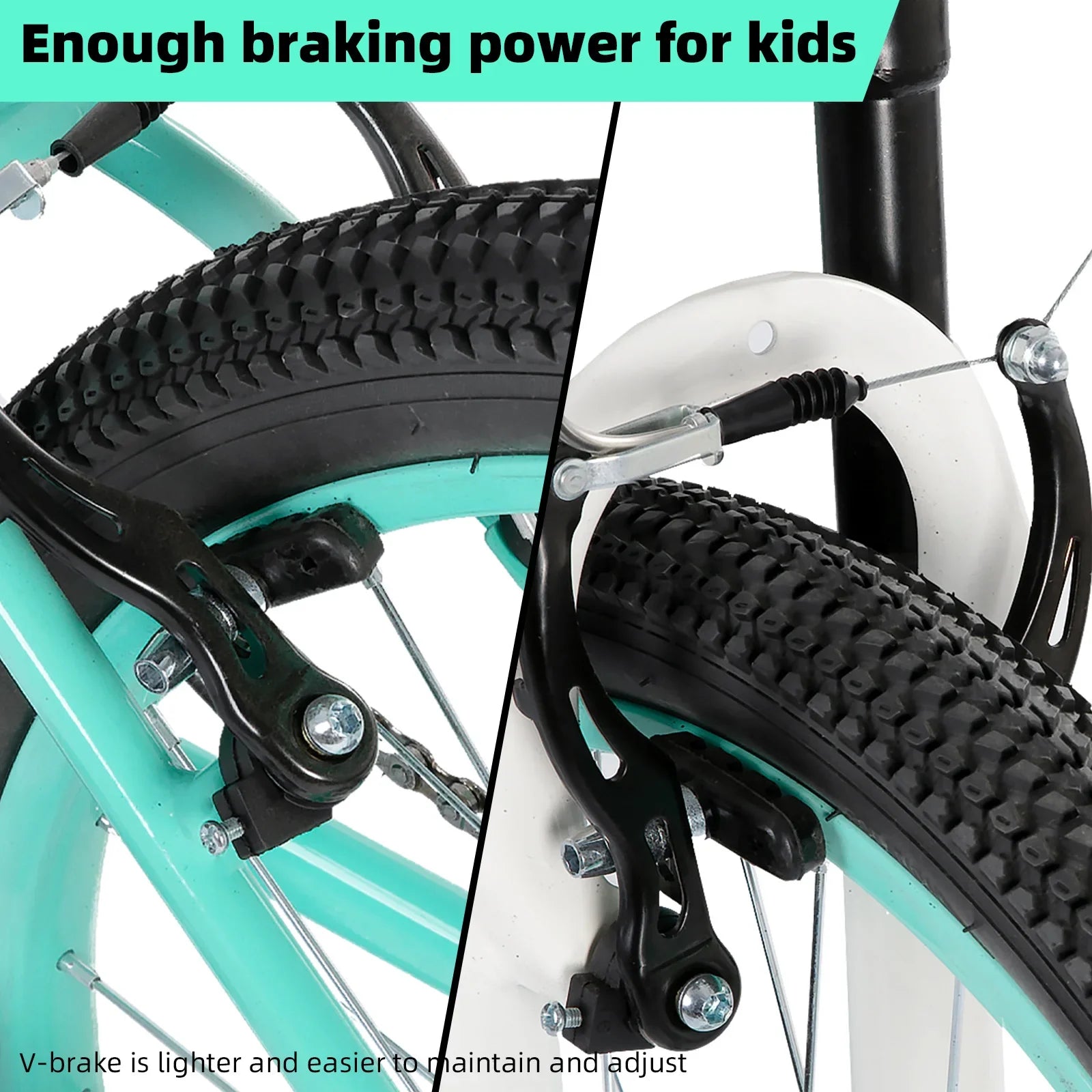 20-Inch (500mm) Kids Mountain Bike – Single-Speed Bicycle for Boys & Girls with Dual Hand Brakes & Kickstand