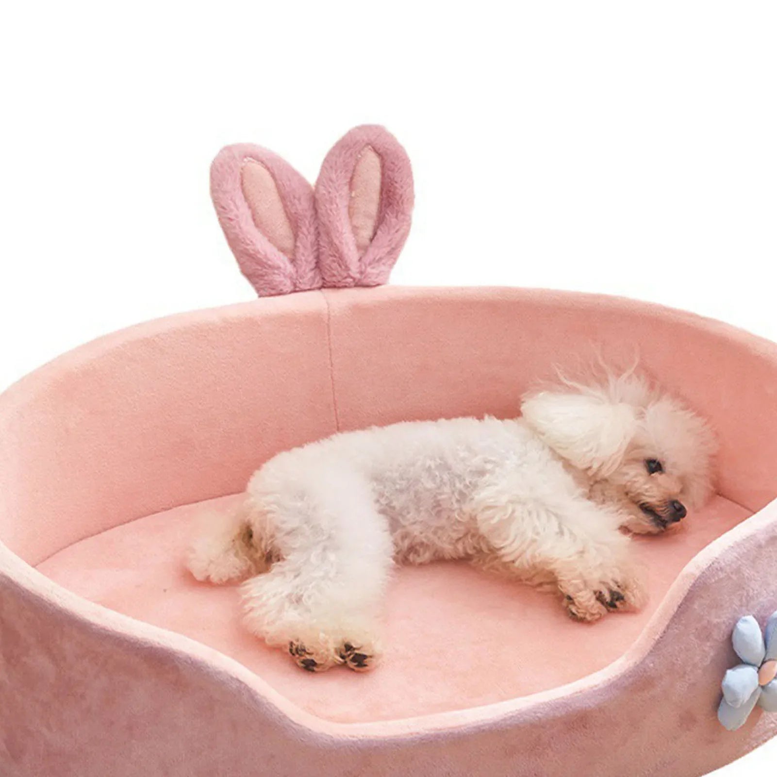 Detachable Washable Pet Bed for Cats & Small Dogs – Soft Cozy Four-Season Bed (Pink, M/L)