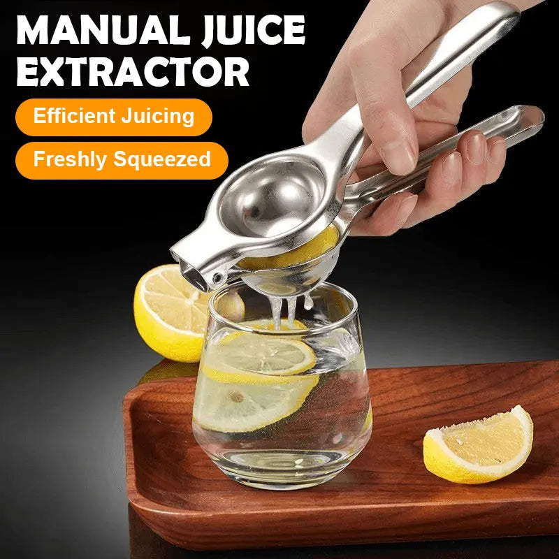 Stainless Steel Lemon Squeezer - Heavy-Duty Manual Citrus Juicer Press for Home Kitchen