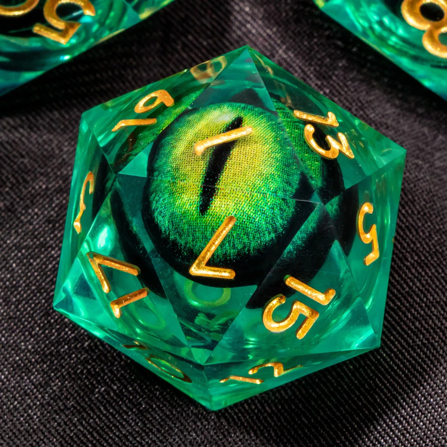 Liquid Core Resin RPG Dice Set — Sharp-Edged D20 D12 D10 D8 D6 D4 for Tabletop Gaming