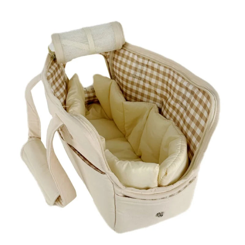 Portable Cotton Pet Sling Carrier for Small Dogs & Cats – Shoulder Handbag, Small 34×17×25cm (13.4×6.7×9.8in) & Medium 43×19×31cm (16.9×7.5×12.2in)