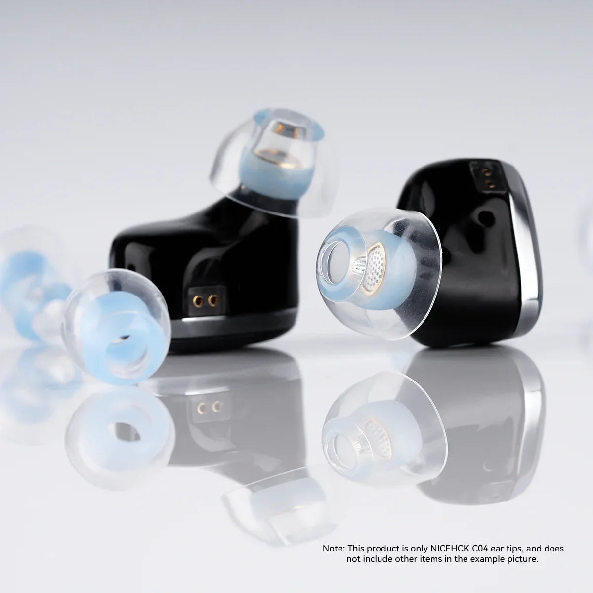 Liquid Silicone Ear Tips - Noise-Isolating Reusable Earbud Eartips, Soft Skin-Friendly Ear Caps (SS/S/M/L) Universal Fit
