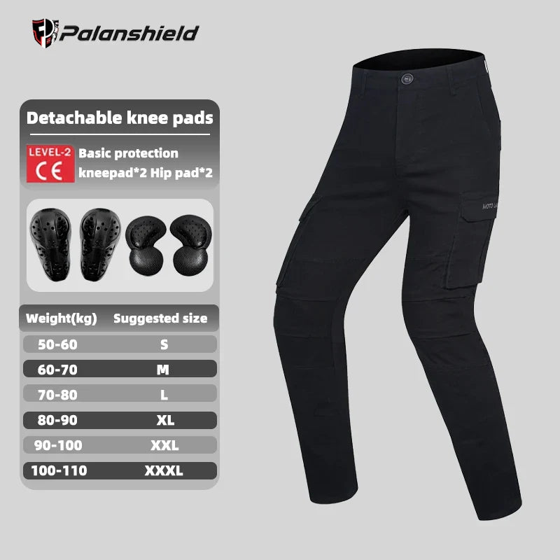 Motorcycle Riding Pants - Anti-Fall Anti-Tear with Detachable Armor, Retro Off-Road All-Season