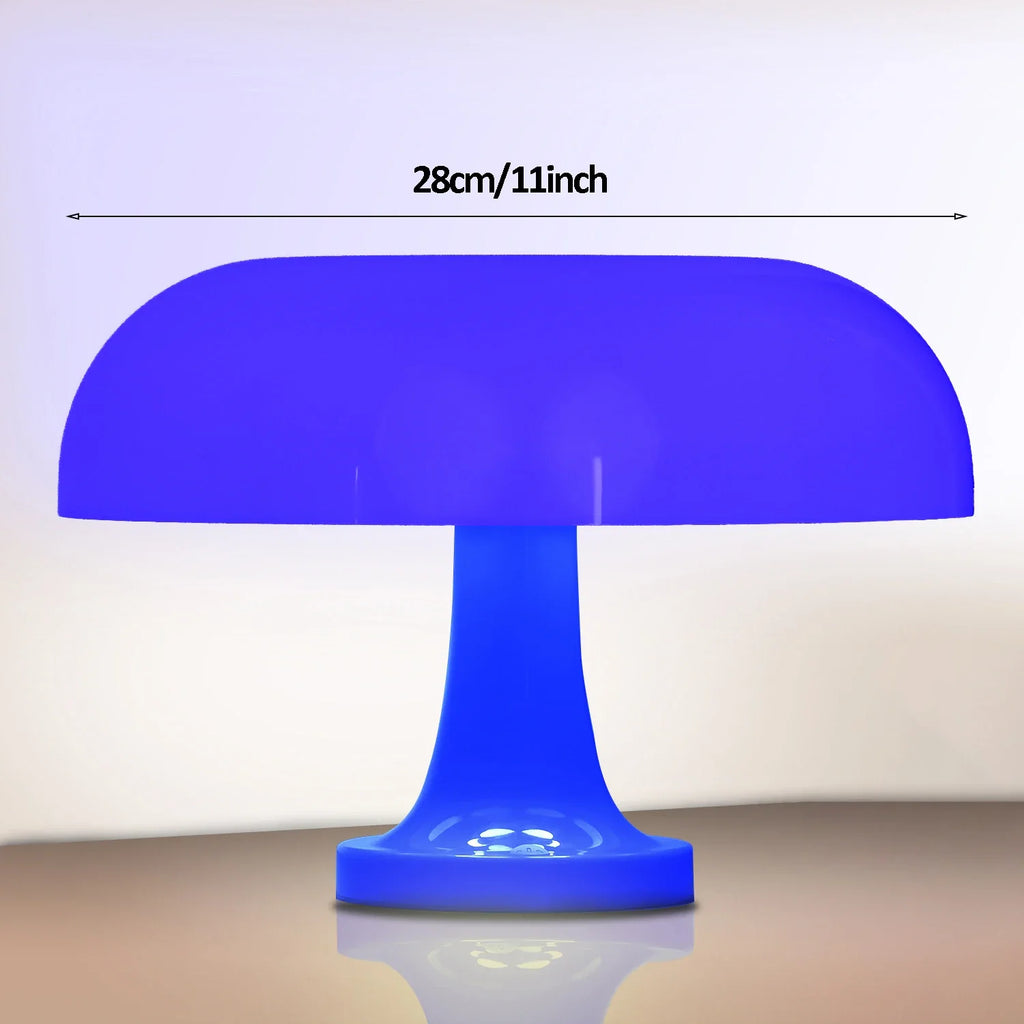 Mushroom Table Lamp Modern Bauhaus Bedside LED Lamp USB-C Rechargeable 3-Color Dimmable Orange