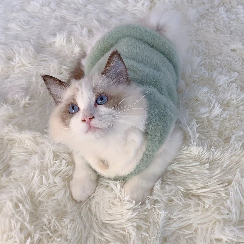 Warm Pet Sweater Vest for Cats & Small Dogs – Kitten Clothes, Winter Pet Apparel