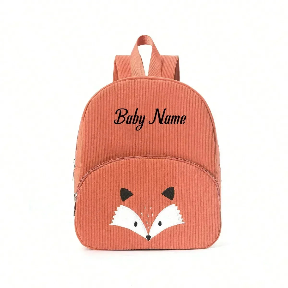 Personalized Toddler Backpack – Cartoon Bear Corduroy Plush with Embroidered Name, Large Capacity Kids Bag