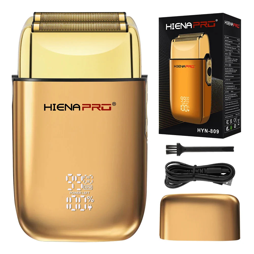 Men's Rechargeable Electric Shaver & Hair Clipper – Metal Housing, USB Fast Charge, Hypoallergenic Foil