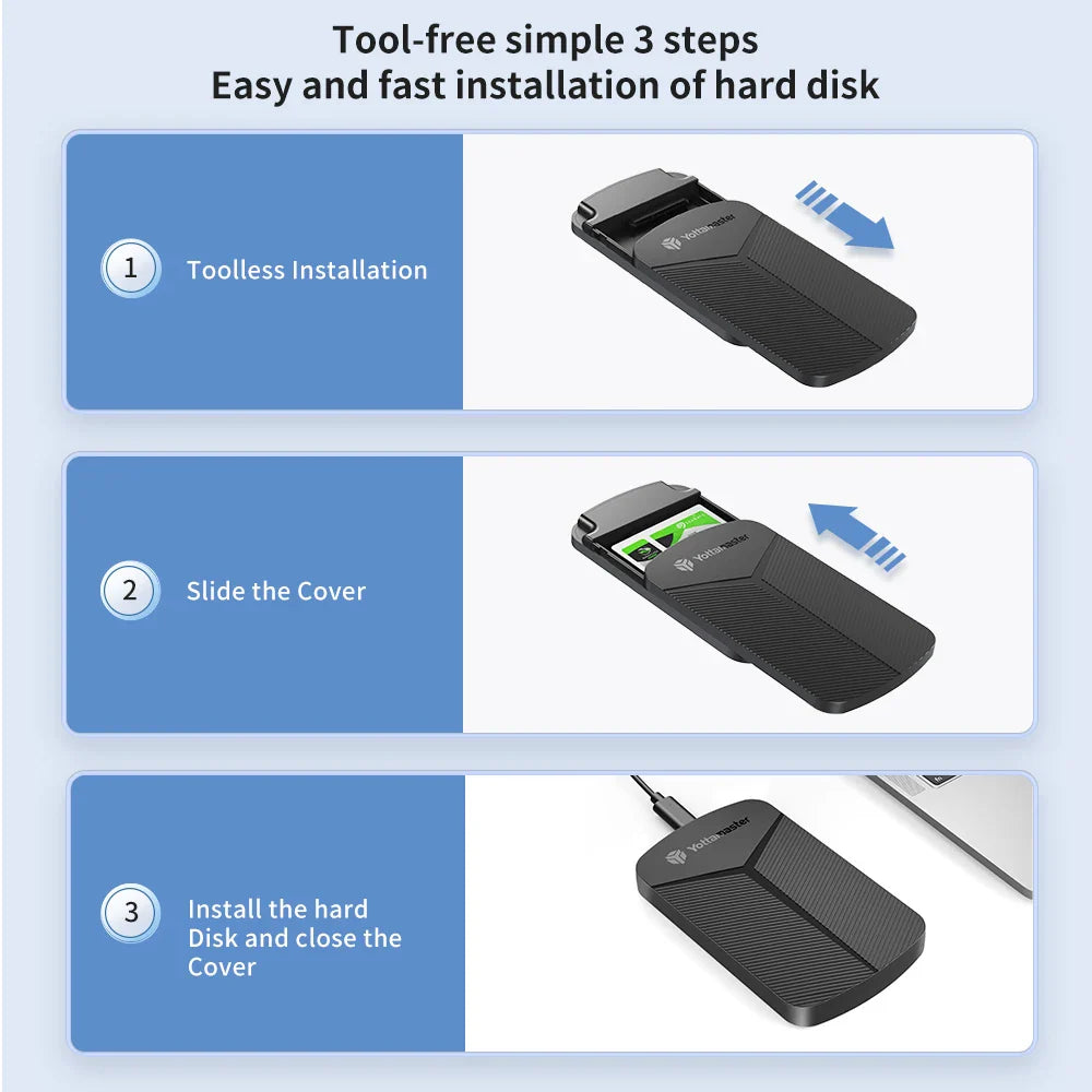 2.5-Inch SATA HDD/SSD Enclosure USB 3.0 UASP 6Gbps Adapter for Windows Mac Linux